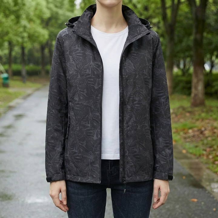 Water-Repellent Hooded Jacket for Women