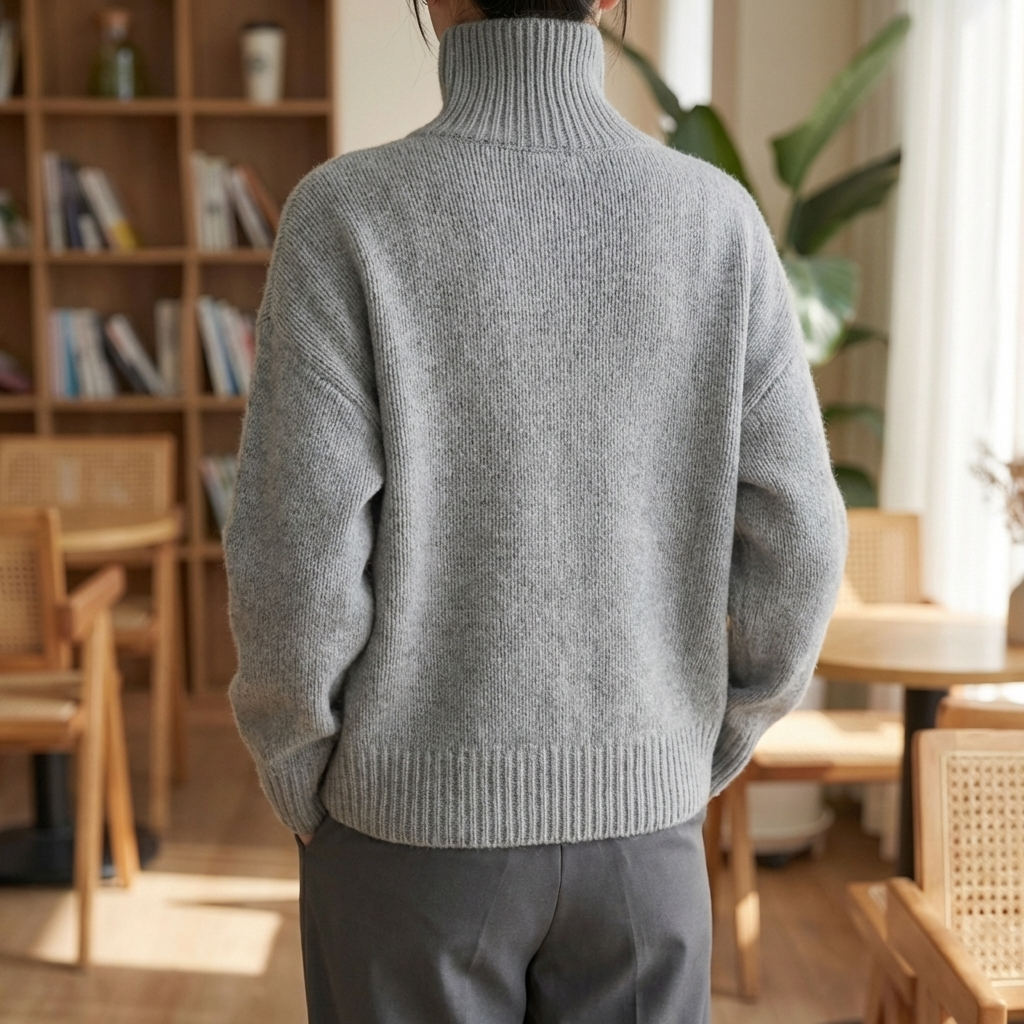 High Collar Thick Fine wool-Like Winter Sweater for Women
