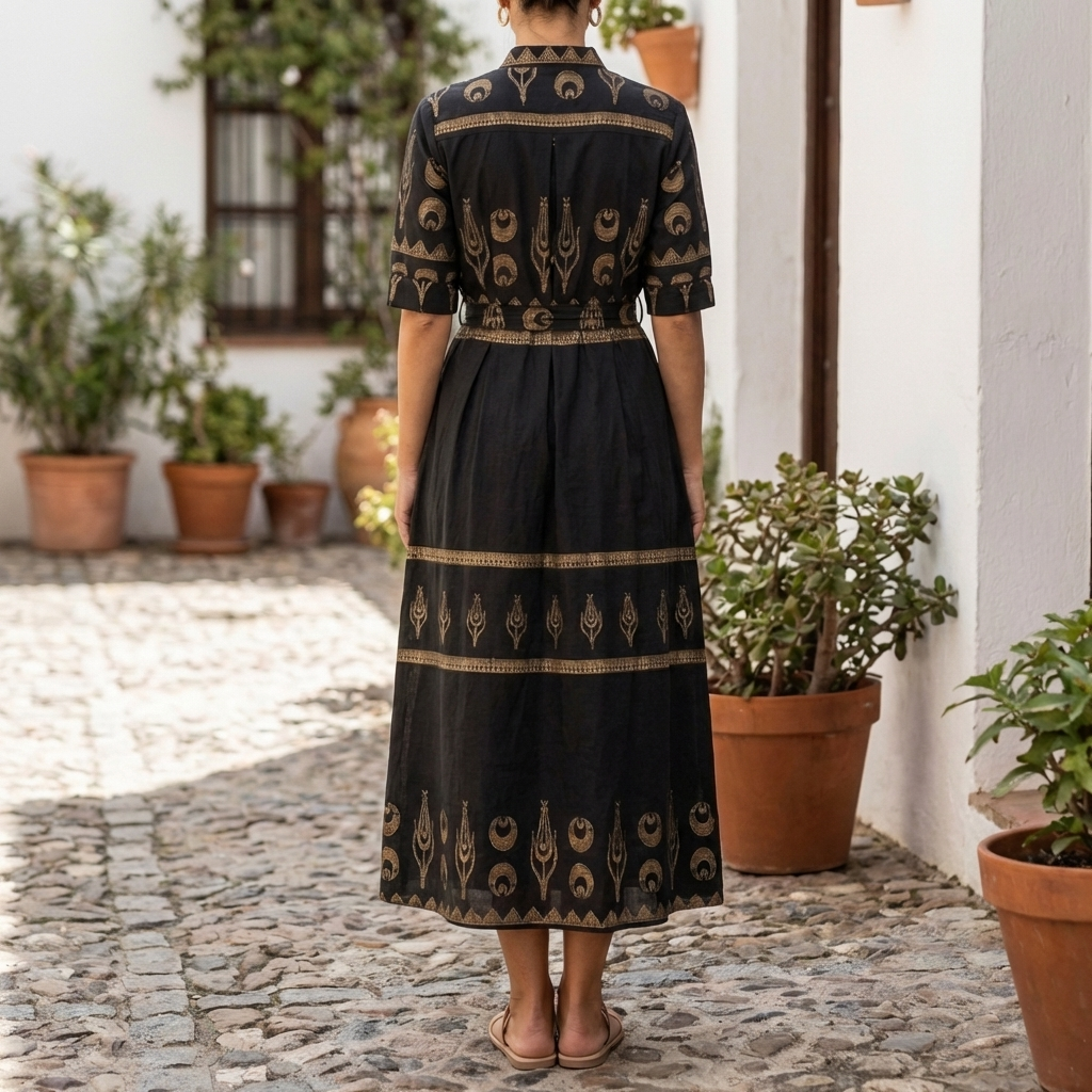 Women’s Short-Sleeved Cotton Dress