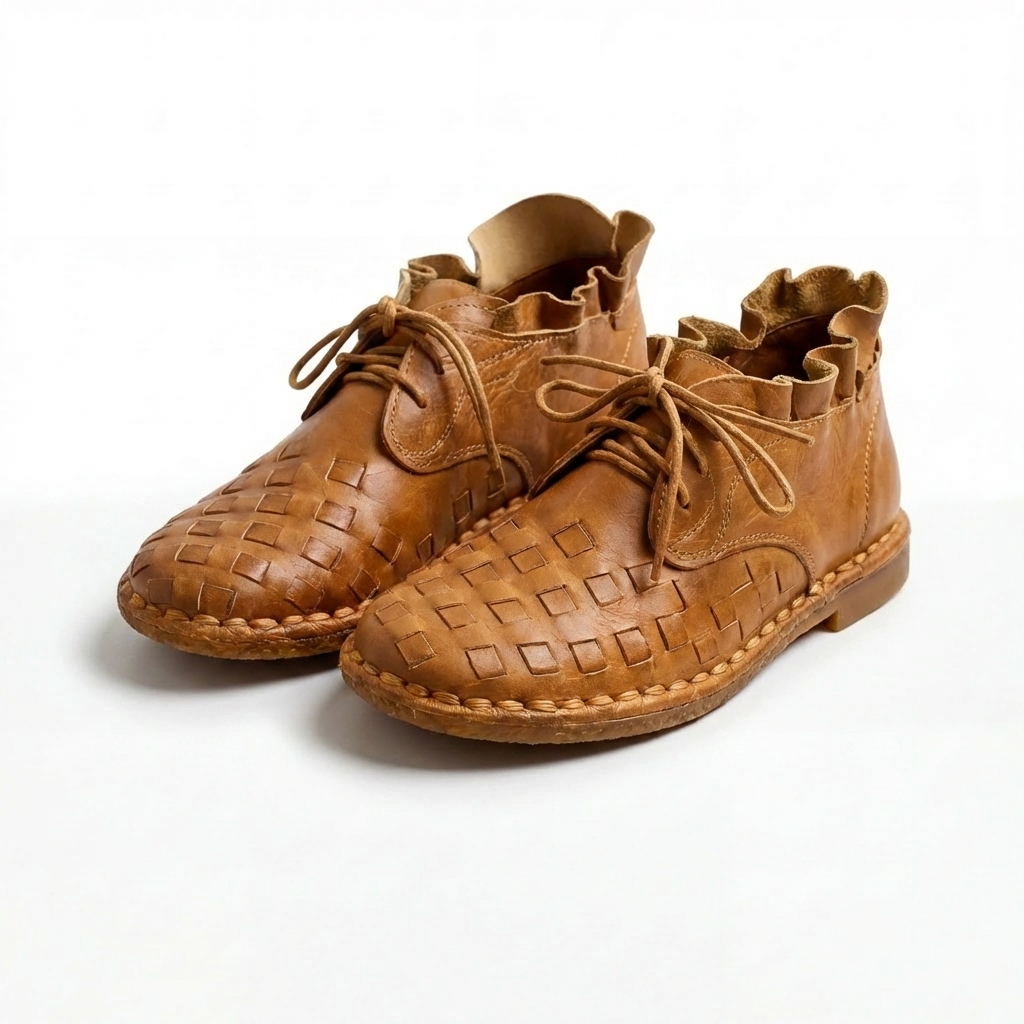 Handcrafted Lace-Up Flat Shoe