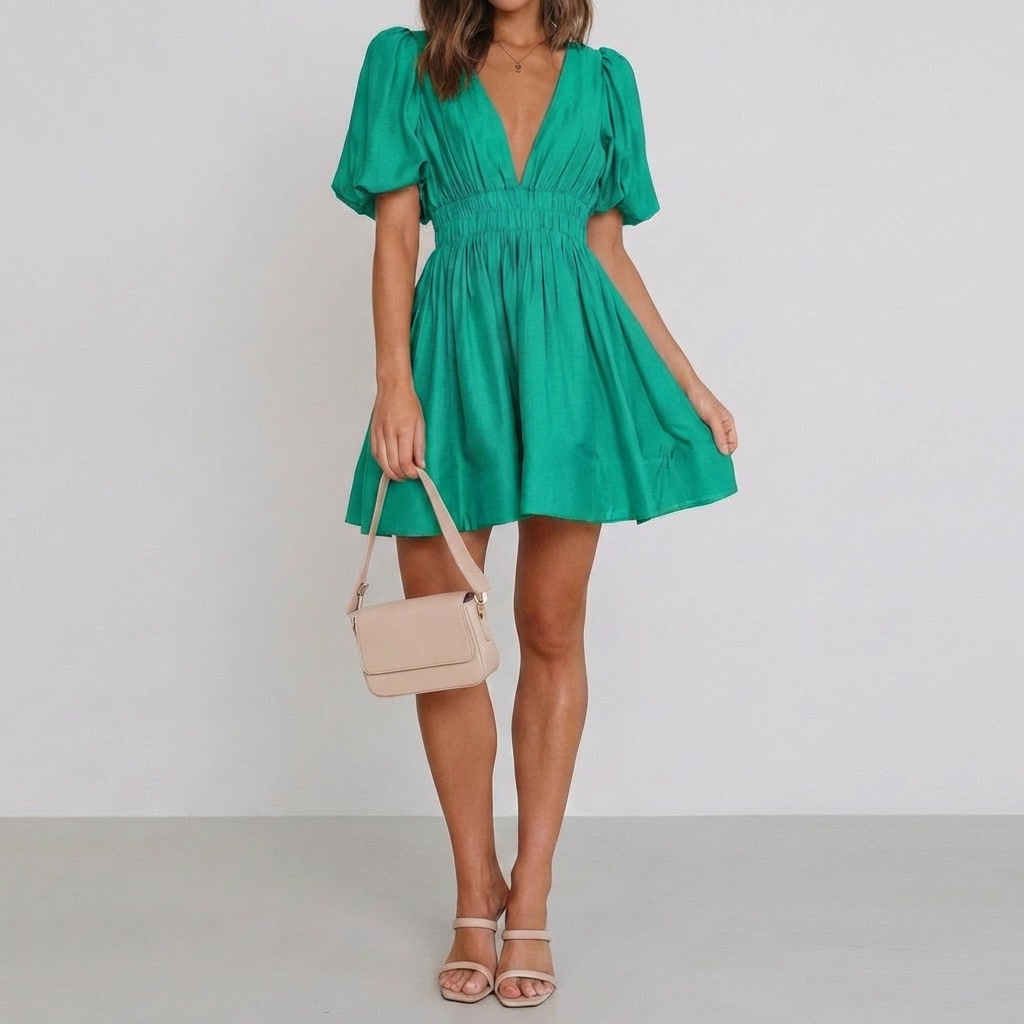 Elegant and  Flowy Fit Mini Dress