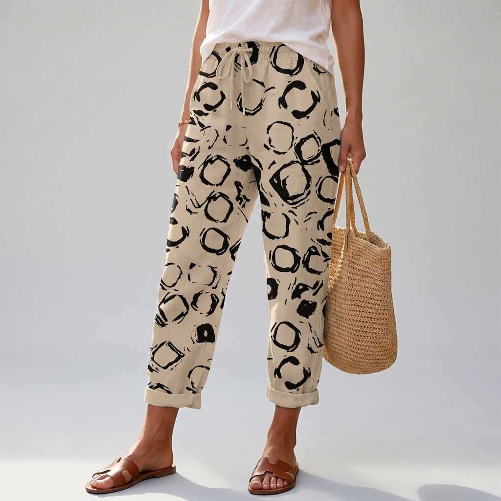 Women’s Loose Fitting Printed Trousers