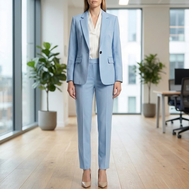 Notched Lapel Blazer And Trouser Set