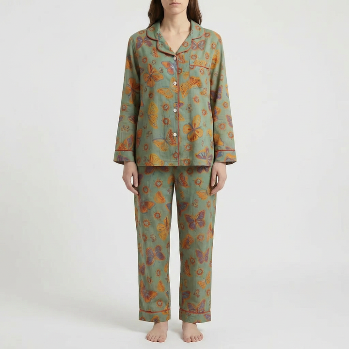 2-Piece Butterfly Print Loungewear Set