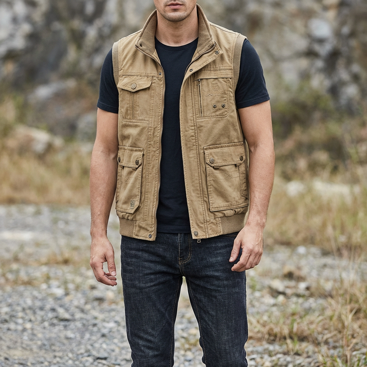 Multi-Pocket Utility Vest for Men