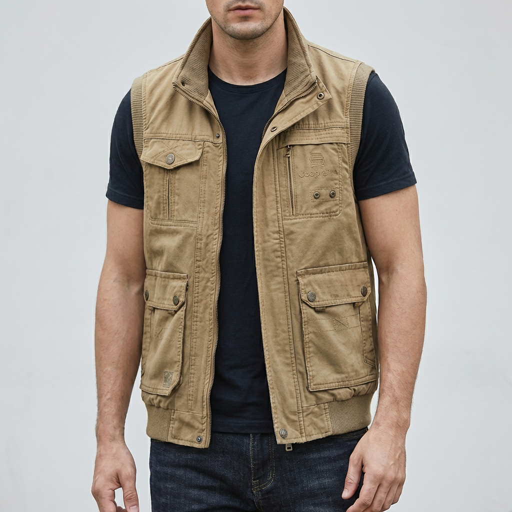 Multi-Pocket Utility Vest for Men