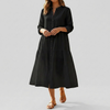 Relaxed Cotton Linen Shirt Dress for Women