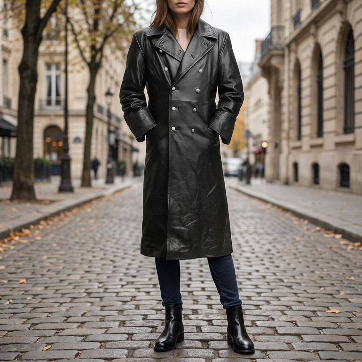Leather Trench Coat for Women