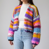 Striped Open Front Cardigan for Women