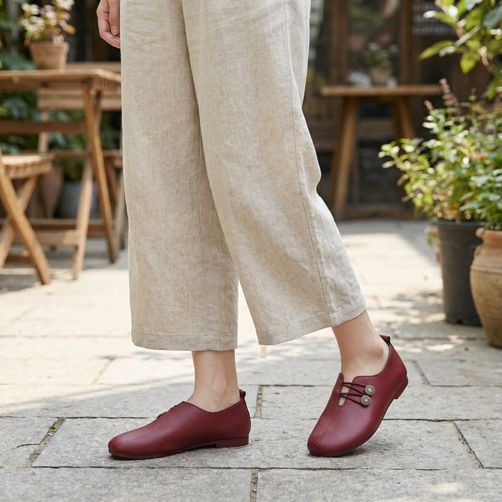 Flatrelle - Flat Round-Toe Slip-On Loafer for Women