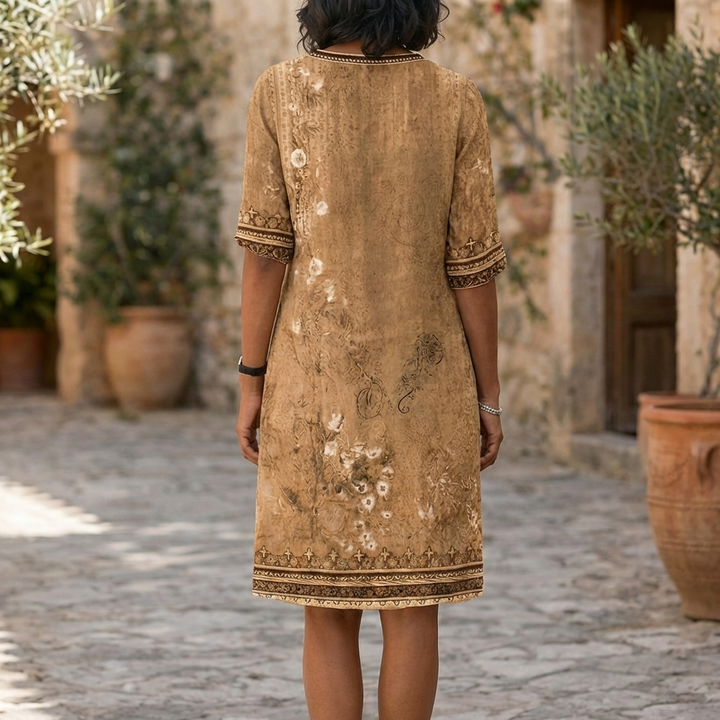 Effortlessly and Comfortable Boho Floral Ruffle Dress