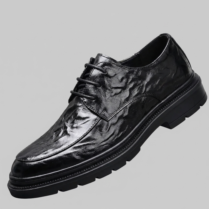 Hand-Grained Closed-Lace Oxford Shoes for Men