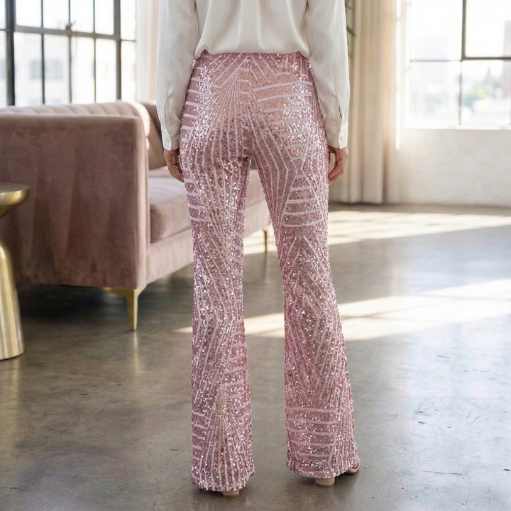Women’s Sequin High Waist Flare Pants
