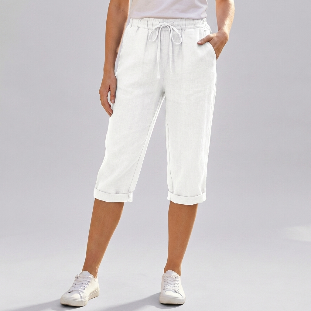 Women’s Cotton Linen Harem KneeLength Shorts