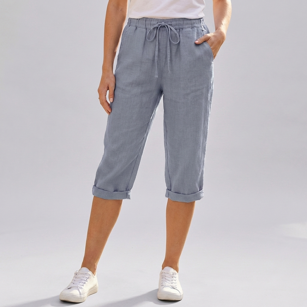 Women’s Cotton Linen Harem KneeLength Shorts