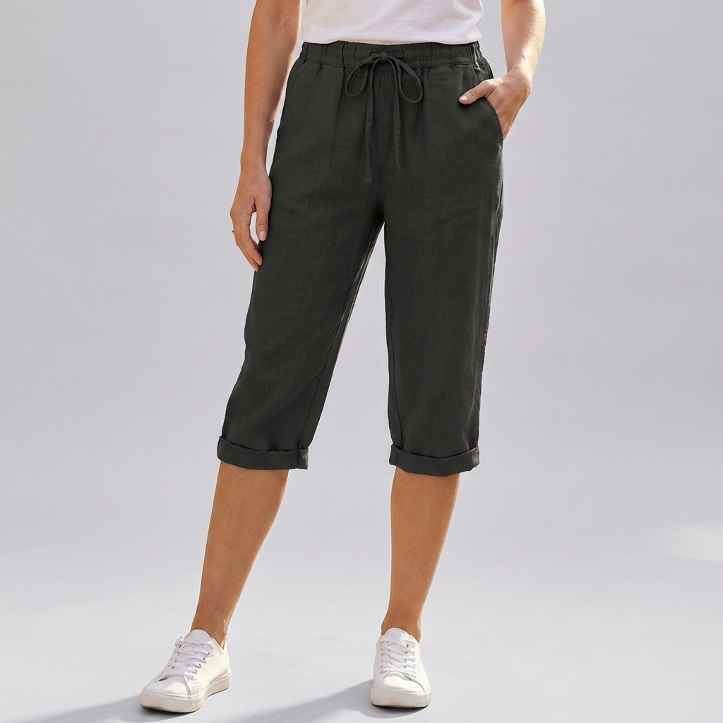 Women’s Cotton Linen Harem KneeLength Shorts