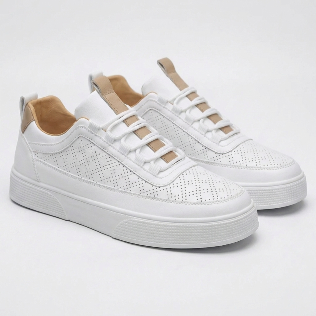Low-Top Lace-Up Leather Sneaker for Men