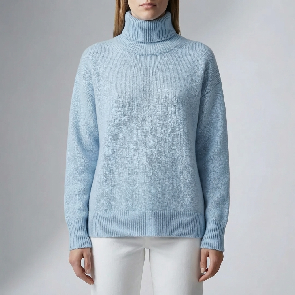 Turtleneck Knit Sweater For Women