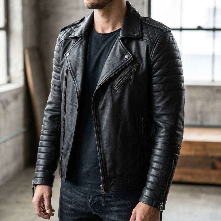 Leather Biker Jacket for Men