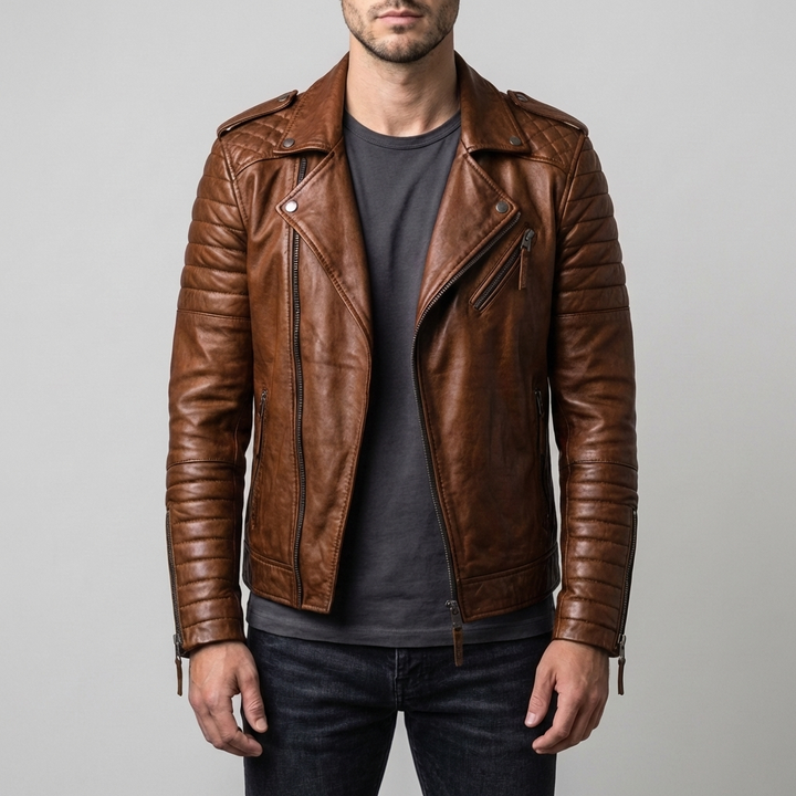 Leather Biker Jacket for Men