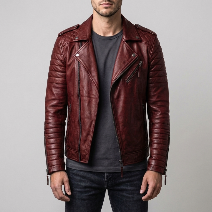 Leather Biker Jacket for Men