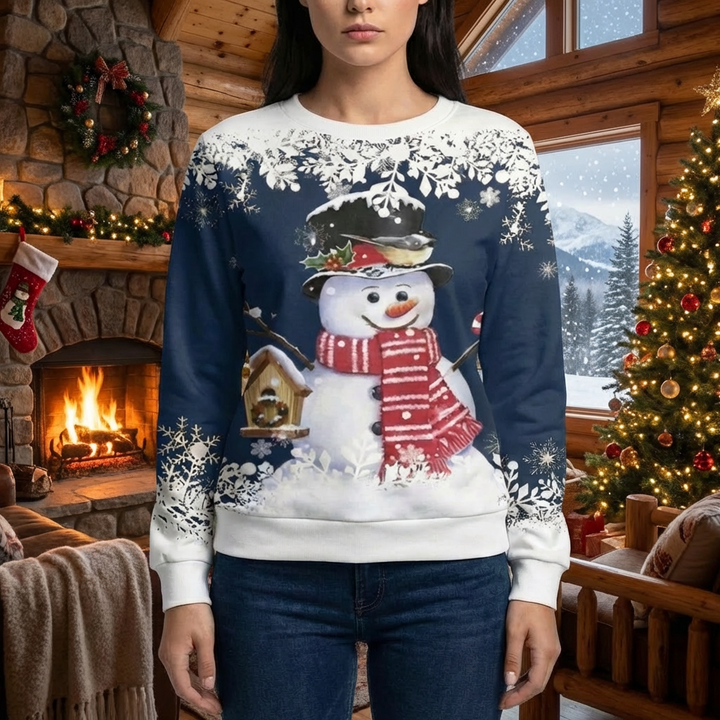 Festive Snowman Graphic Sweatshirt