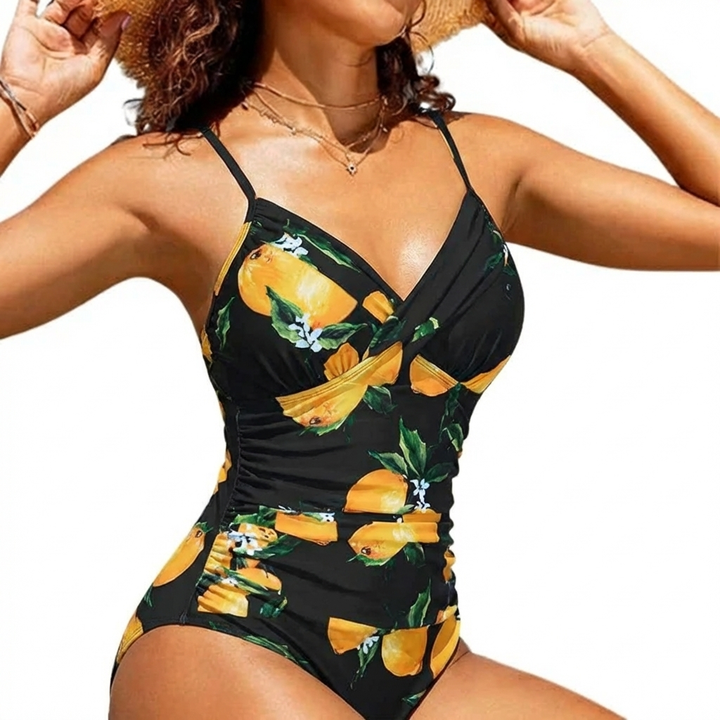 Push-Up Swimsuit for Women with V-Neck