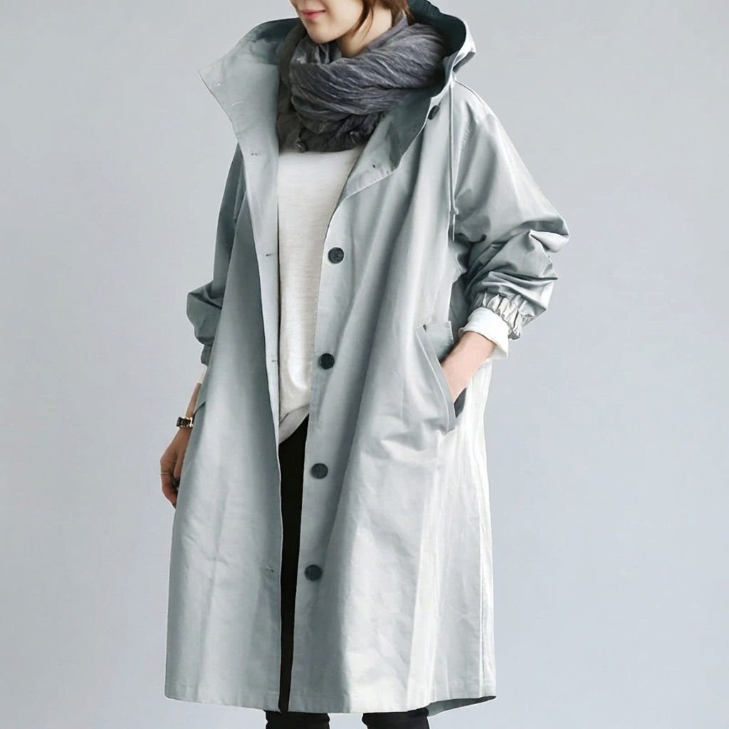 Classic Hooded Trench Coat for Women