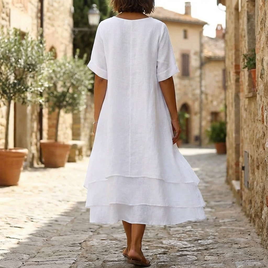 Chic Block Slit Dress Effortless Modern Elegance