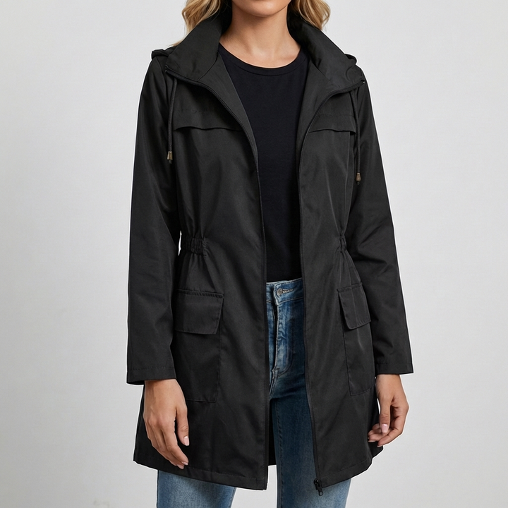 Lightweight Hooded Utility Coat for Women