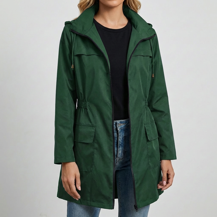 Lightweight Hooded Utility Coat for Women