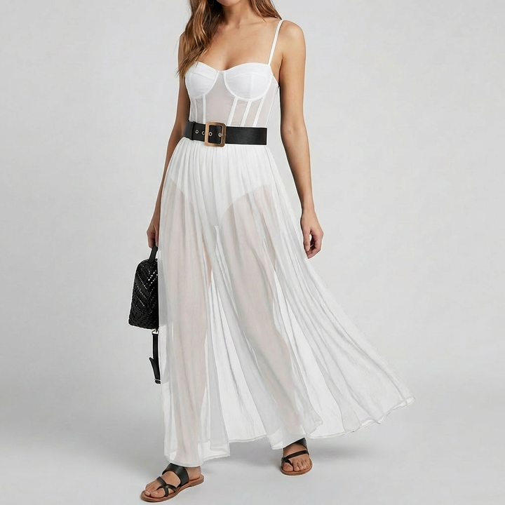 Sheer Boho Layered Dress for Women