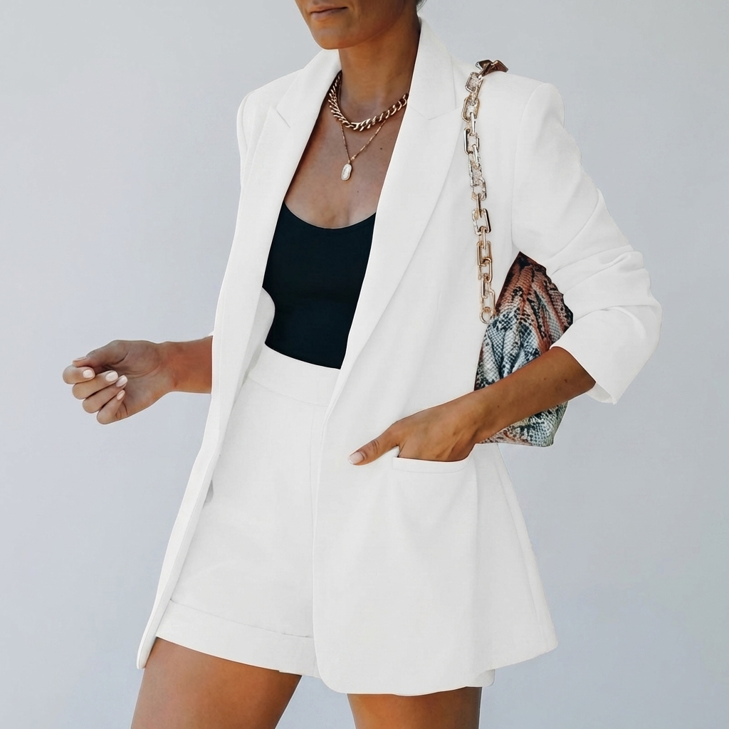 Chic Blazer Shorts Set for Women