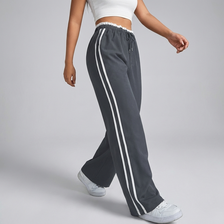 Trendy Sporty Wide-Leg Pants