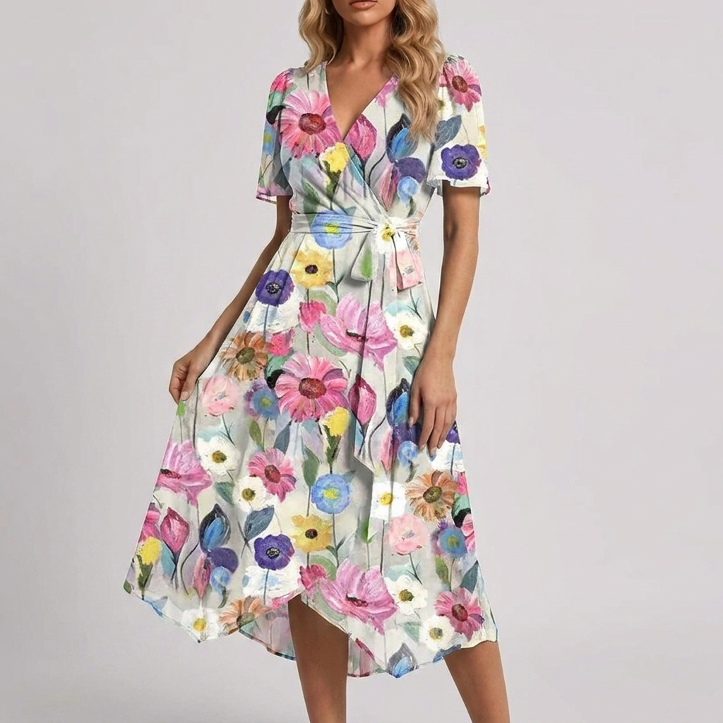 Flowy Floral Summer Dress for Women