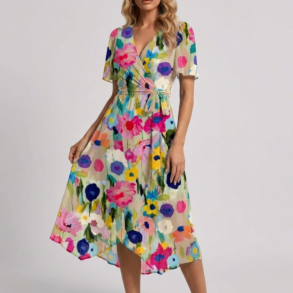 Flowy Floral Summer Dress for Women