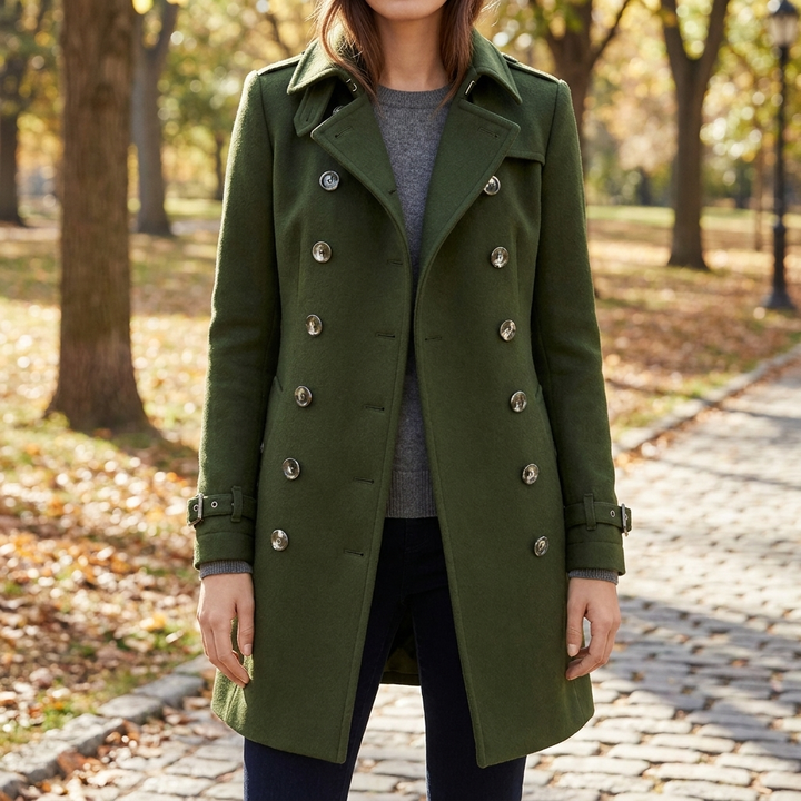 Elegant Double-Breasted Trench Coat for Women