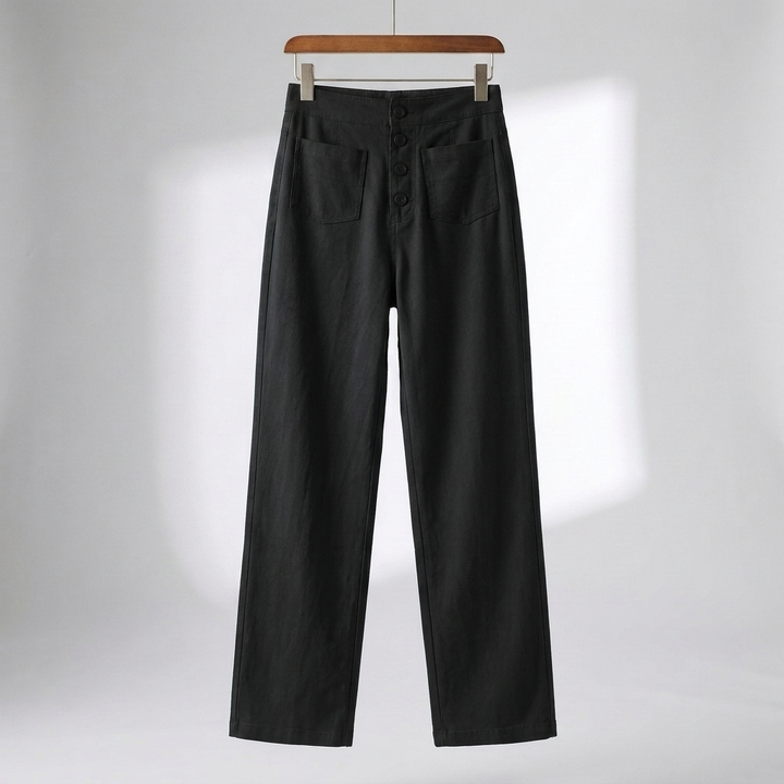 High-Waisted Straight-Leg Trousers for Women