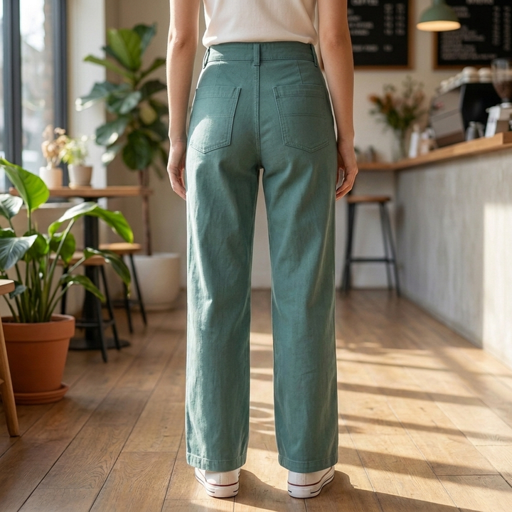 High-Waisted Straight-Leg Trousers for Women