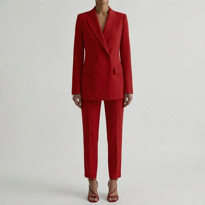Tailored Double-Breasted Blazer And Pants Set