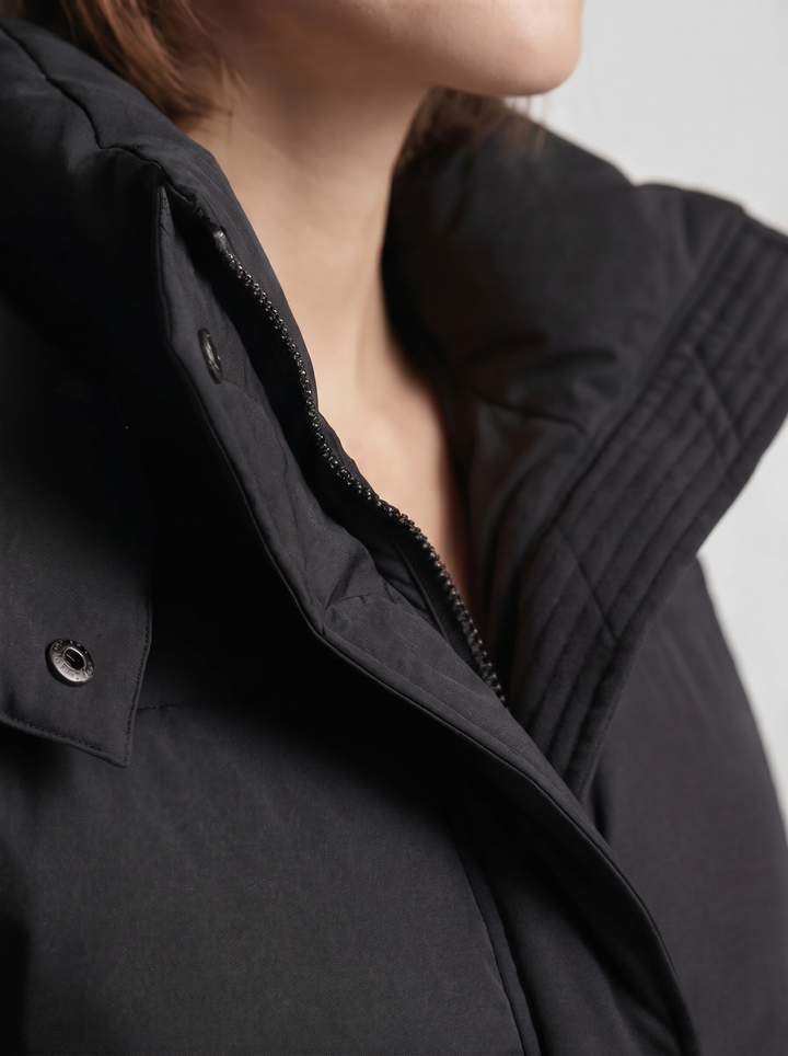 Women's Hooded Winter Jacket, Oversized, Short Quilted Jacket