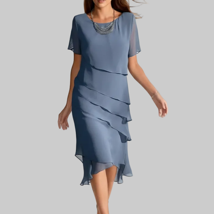 Luxe Chiffon Midi Dress for Women