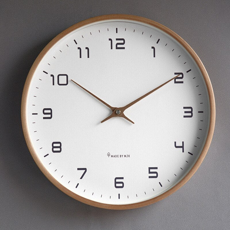 Wooden Wall Clock - Scandinavian Design | Silent Mechanism
