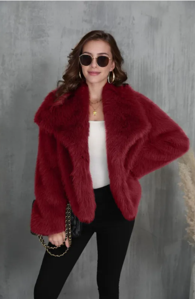 Women's Chic Faux Fur Winter Coat – Casual, Warm, Suitable for Cold Seasons