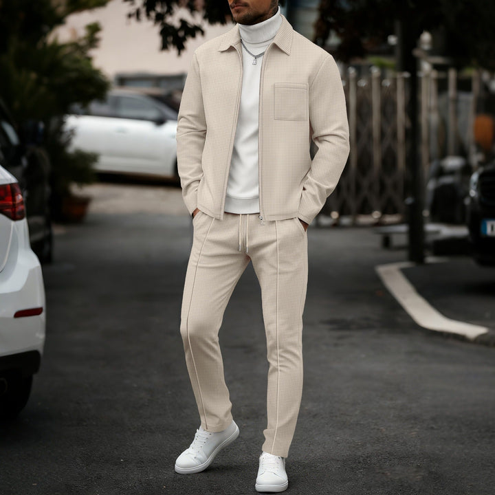 Men's Slim Fit Set – With Zip, Suitable for Casual and Sporty Activities