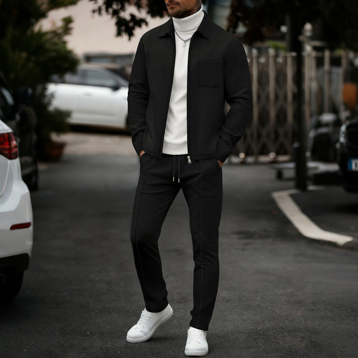Men's Slim Fit Set – With Zip, Suitable for Casual and Sporty Activities