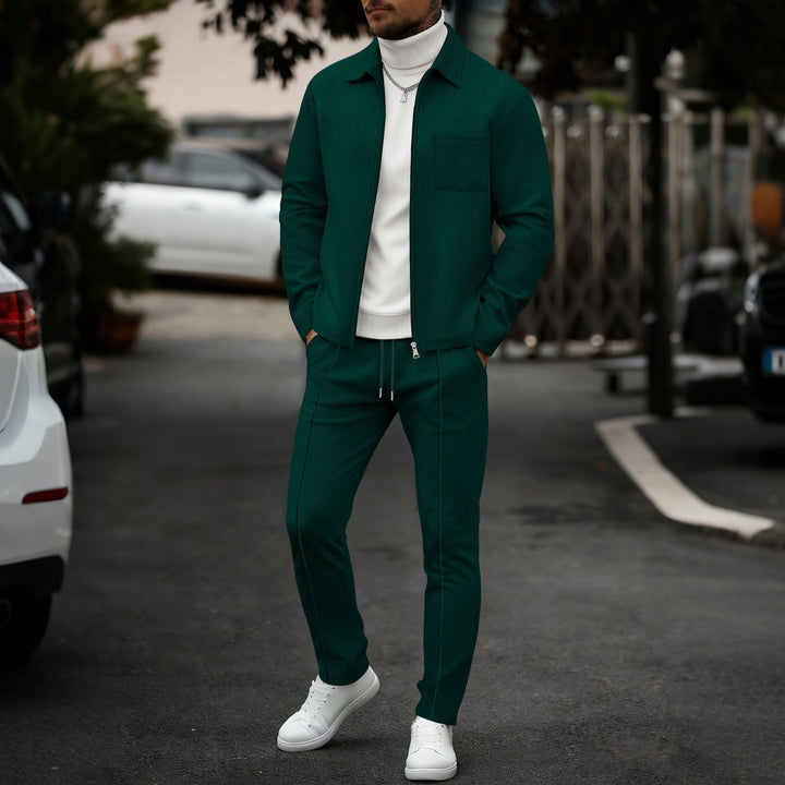 Men's Slim Fit Set – With Zip, Suitable for Casual and Sporty Activities