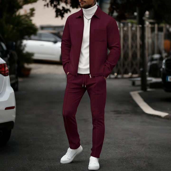 Men's Slim Fit Set – With Zip, Suitable for Casual and Sporty Activities