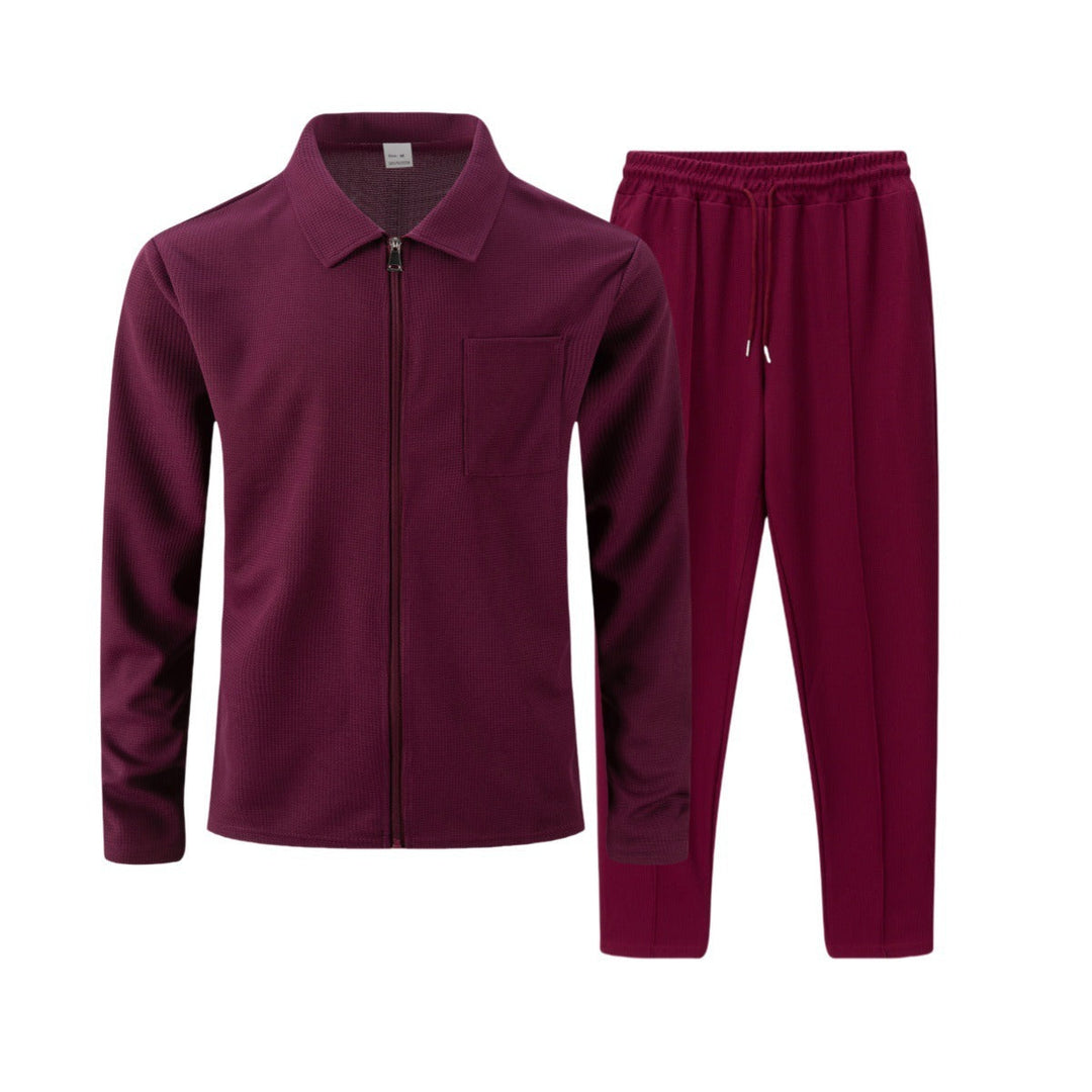 Men's Slim Fit Set – With Zip, Suitable for Casual and Sporty Activities