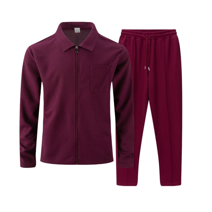 Men's Slim Fit Set – With Zip, Suitable for Casual and Sporty Activities